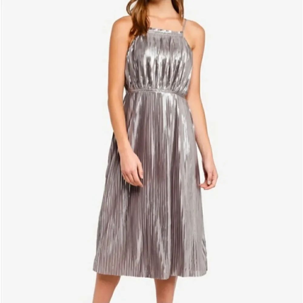 Banana Republic Metallic Pleated Dress sz 8